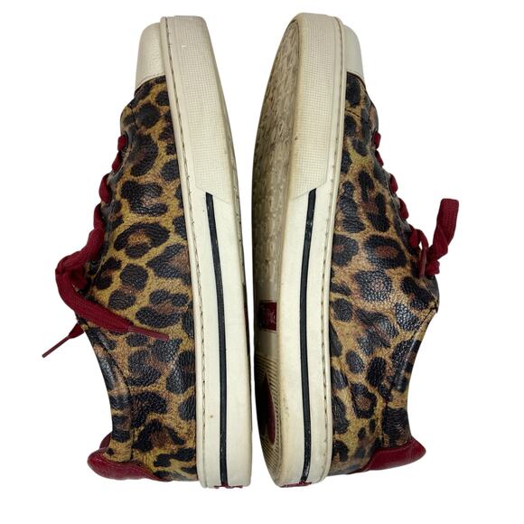 Brighton SPOTS Sneakers Red Animal Print Floral Embroidered Shoes Size 7.5M - Picture 5 of 10